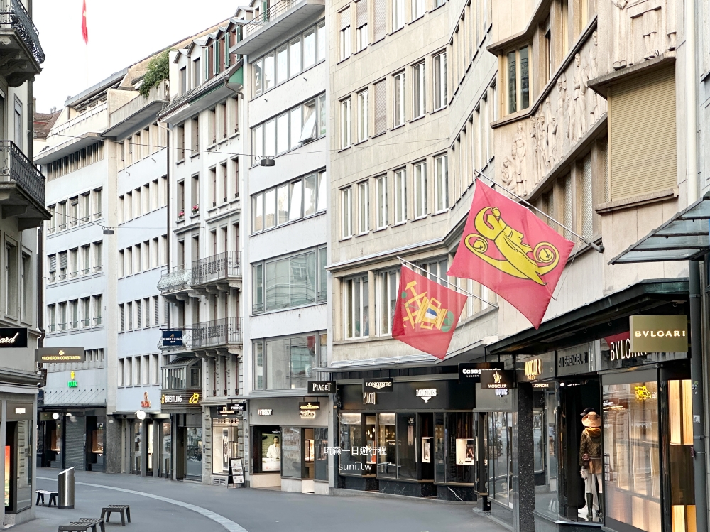 琉森名錶購物街Breitling IWC Longines Bvlgari店家街景