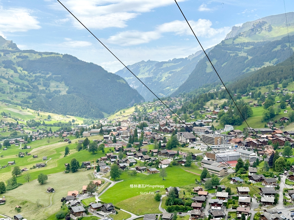 Pfingstegg纜車俯瞰格林德瓦山谷全景纜線鎮區