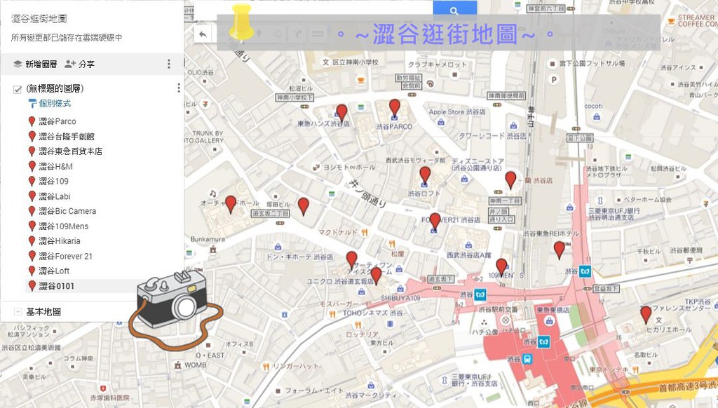 澀谷逛街地圖