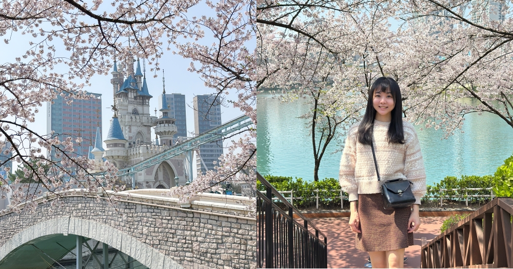 石村湖水公園｜首爾必去櫻花景點。樂天世界樂園城堡、首爾最高塔Seoul Sky @欣晴。美食旅遊生活分享