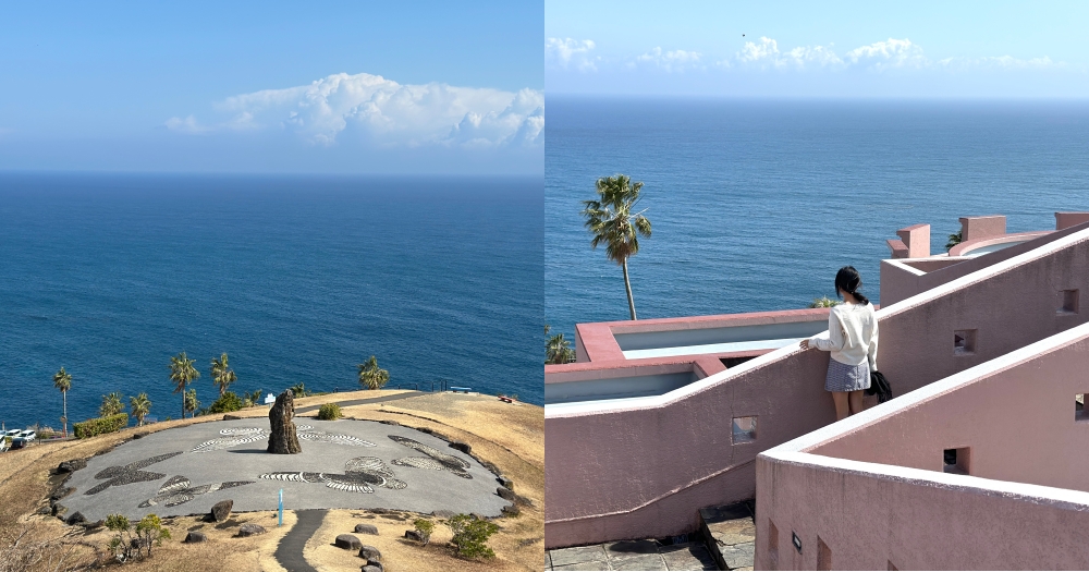 宮崎景點推薦｜日南太陽花園。藍天與海岸線搭配重現復活節島的七尊摩艾石像 @欣晴。美食旅遊生活分享