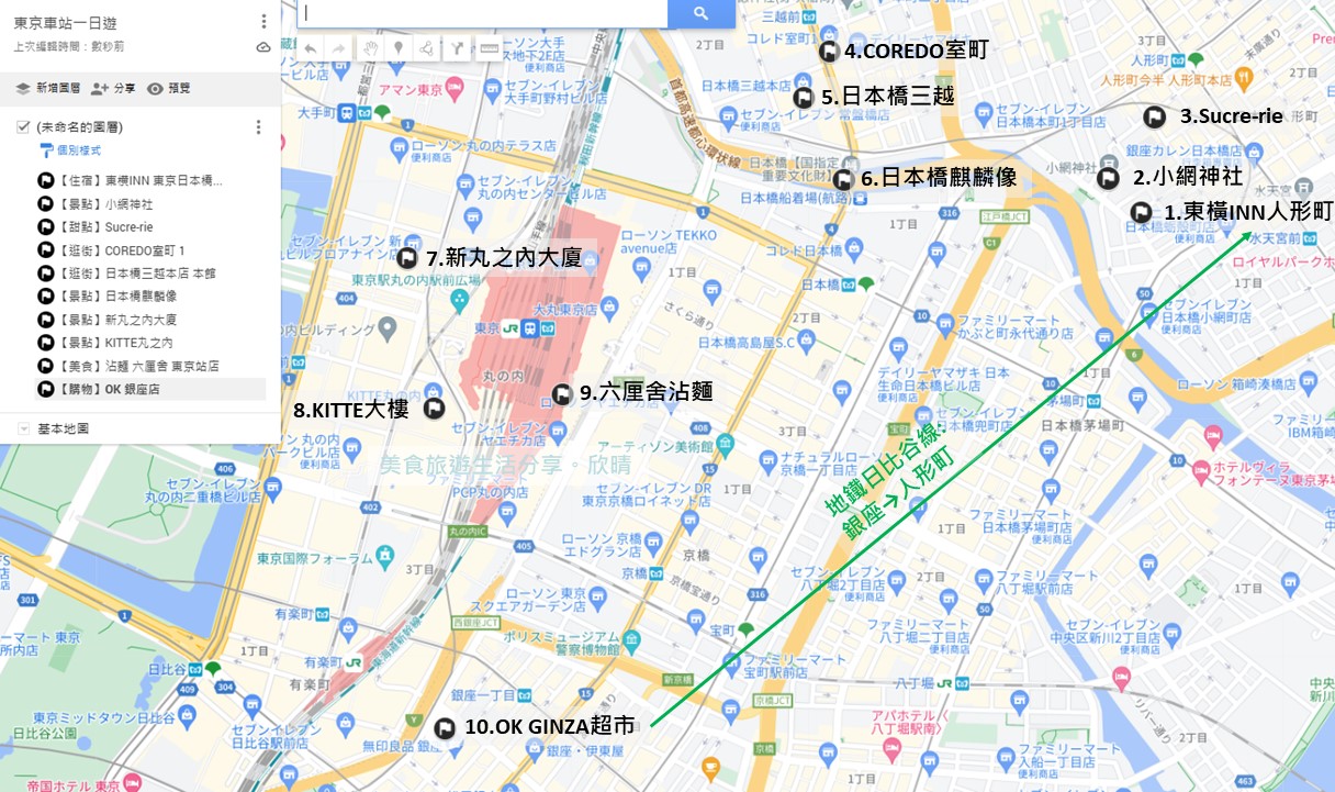 東京車站一日遊｜住宿人形町/小網神社/日本橋/東京車站拍照景點