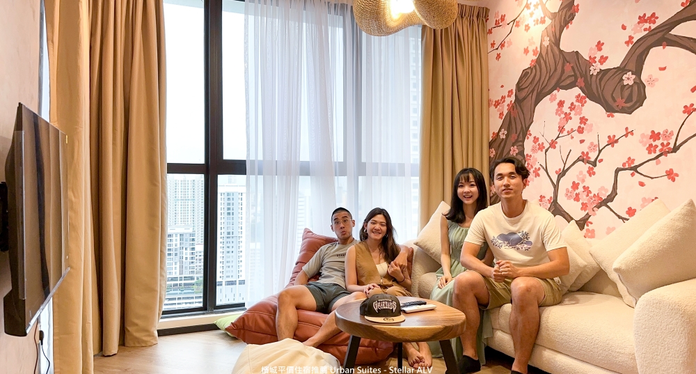 檳城平價住宿推薦｜Urban Suites兩房兩衛一廳平均一人450元台幣~夜景和海景都超美~步行到日落洞夜市~距離光大10分鐘車程