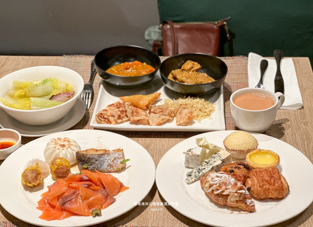香港海洋公園萬豪酒店早餐｜現點現做叉燒湯必喝~還有港式奶茶~異國料理吃到飽